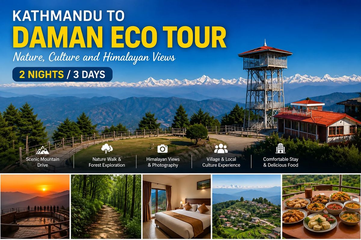 Kathmandu to Daman's Forests, Wildlife and Himalayan Views