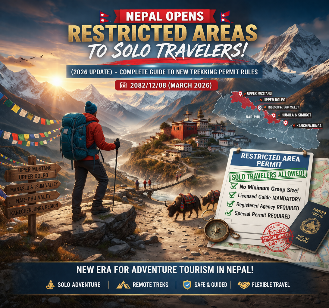 Nepal Opens Restricted Areas to Solo Travelers (2026 Update) Complete Guide to New Trekking Permit Rules (2082/12/08)